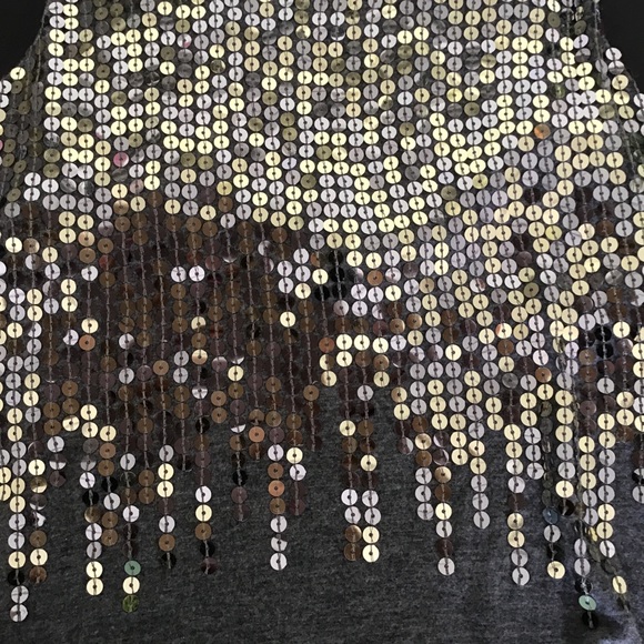 FOREVER 21  SILVER SEQUIN GRAY TANK TOP SMALL - Picture 7 of 10